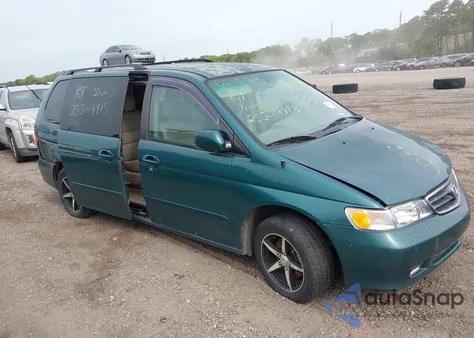 2002 Honda Odyssey Ex-L z USA, uszkodzony, nr VIN 2HKRL18982H553010